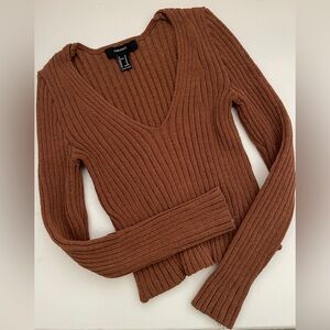 Forever 21 Rust Ribbed Knit Top